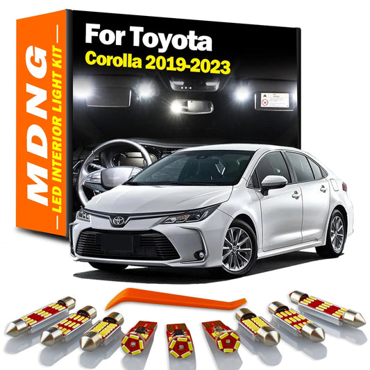 MDNG Kit de Bombillas LED para Luz Interior de Visera Solar, Dome, Mapa, Lectura y Maletero para Toyota Corolla 2019-2023